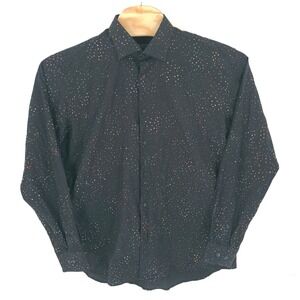 Maceoo Shirt Mens Extra Large Black Polka Dot Casual Long Sleeve Button Down